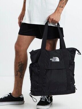 The North Face Unisex Black Shoulder Tote with Front Zip Pocket